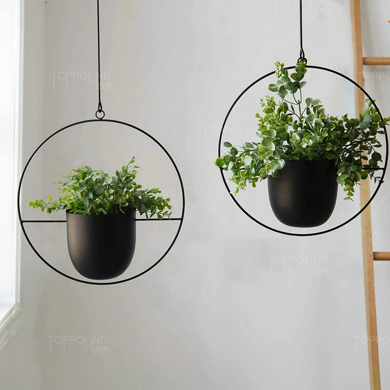 Etal Hanging Planters with 6" Pot (Detachable) + Hook + Chain Hanging Planters Indoor, Modern Wall & Ceiling Planters,