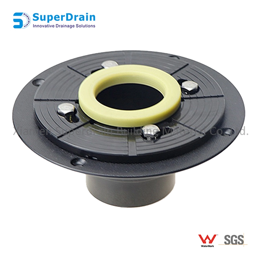 Black Plastic ABS Flange Rubber Gasket Shower Drain Base