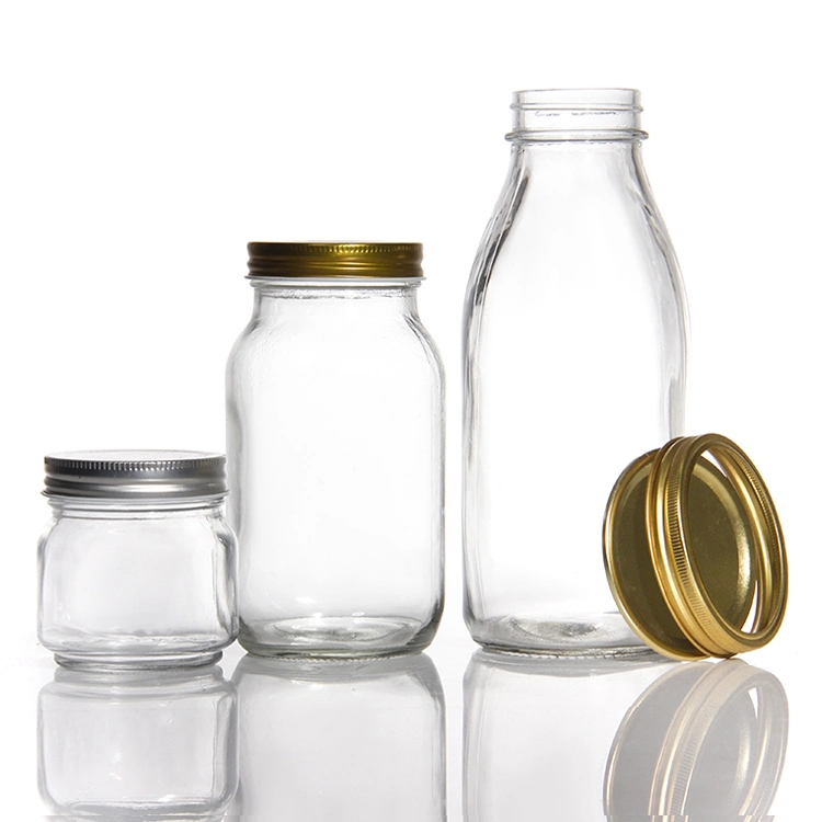 Pint 5oz 4oz 8oz 16oz 24oz 32oz Bar Restaurant Kitchen Jam Wide Mouth Glass Mason Canning Jar with Lid and Band