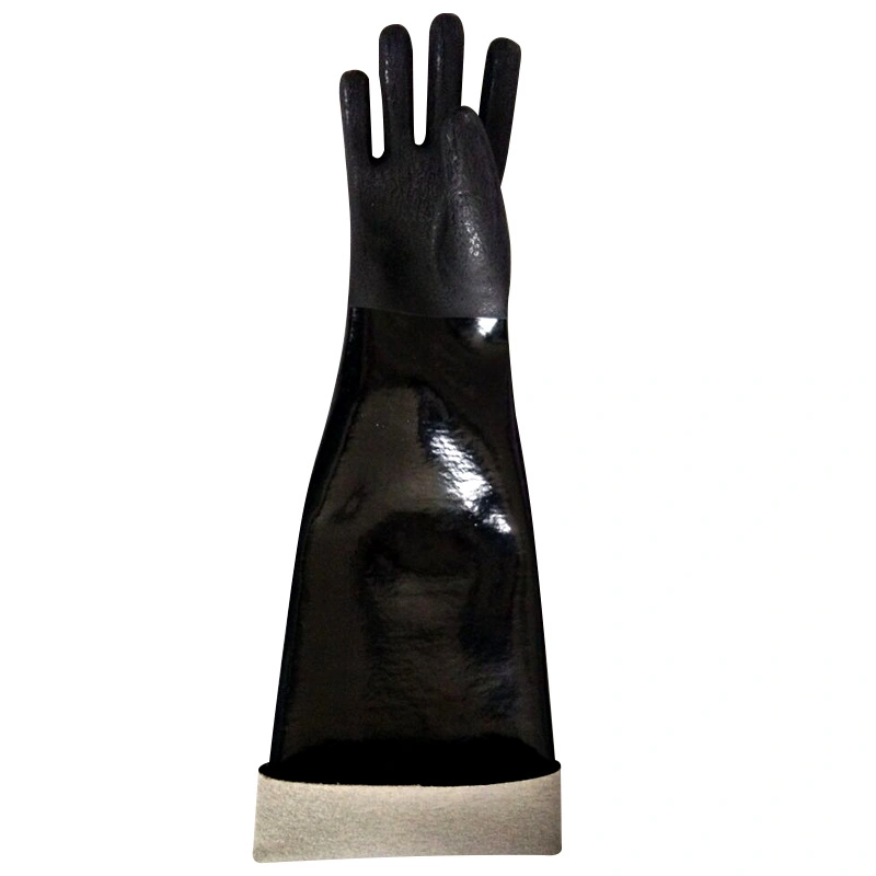 Black PVC Latex Frosted Gloves Extended 65 Cm Uniform Size Gloves Protection Supplies Oil Proof Gloves