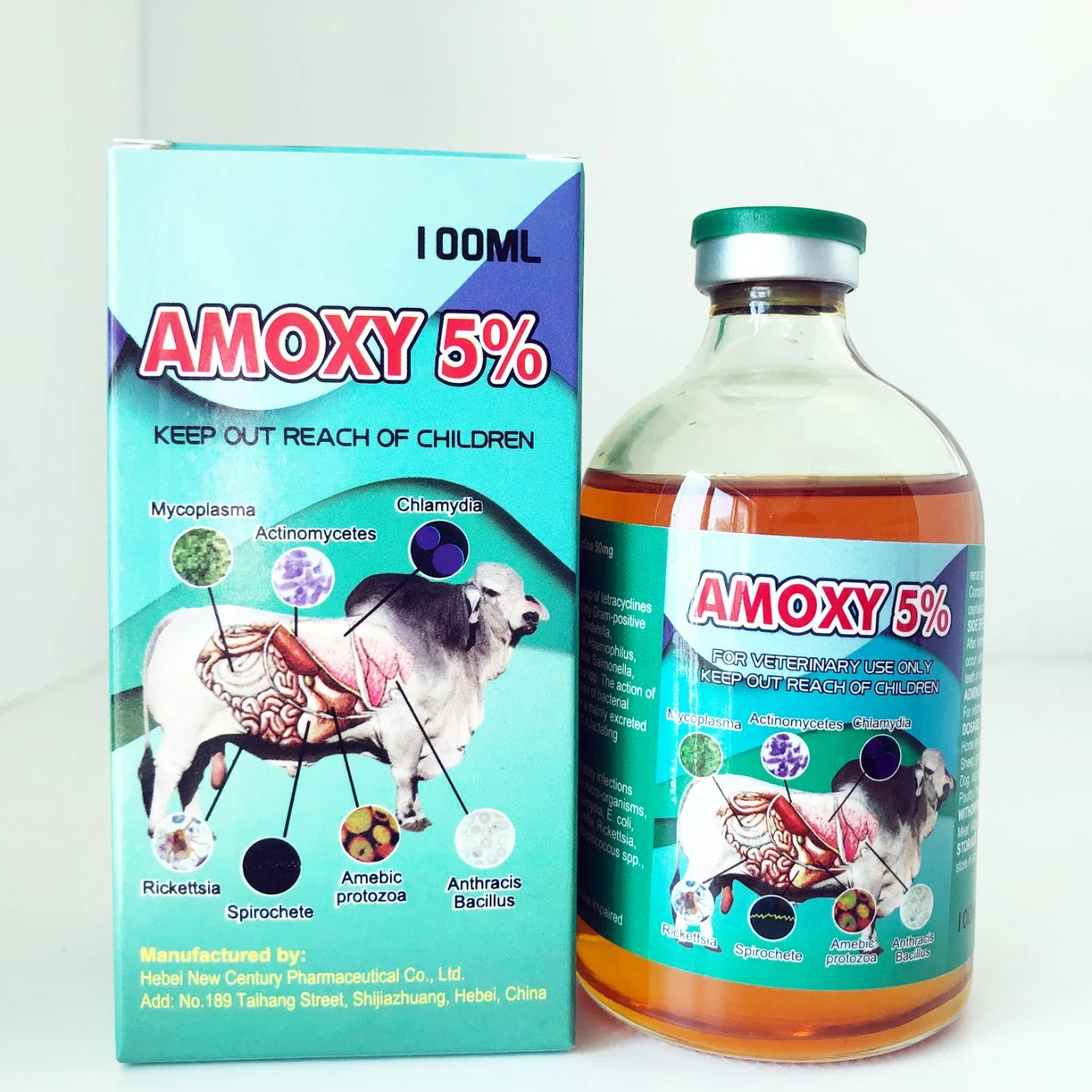 Oxytetracycline 5% Injection with 250ml Glass Bottle