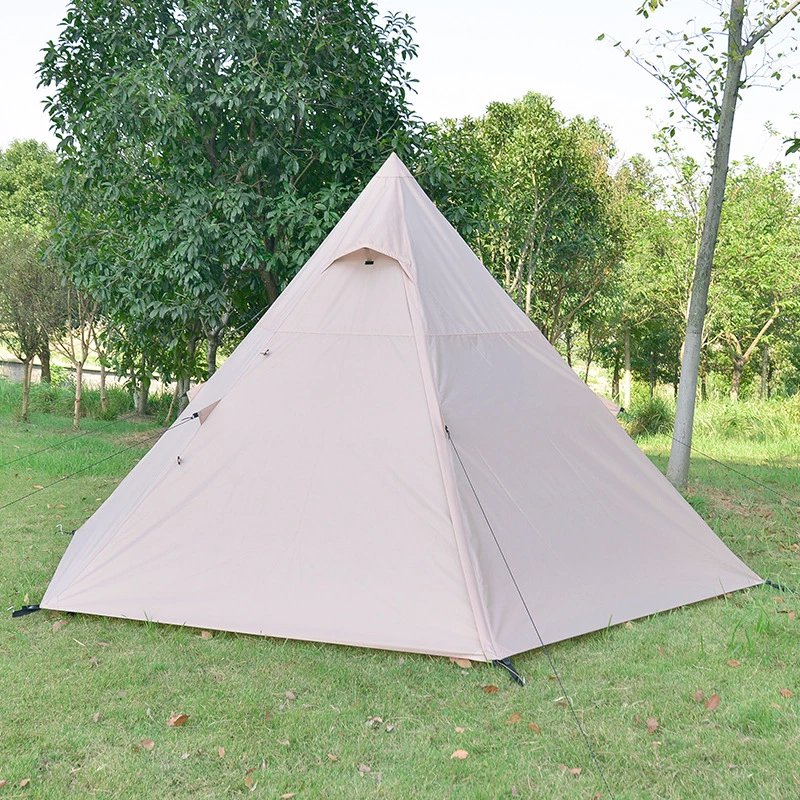 2023 Outdoor Pointed Tent Outdoor Camping Thickened Double Layer 5-Person Camping Canopy Tent