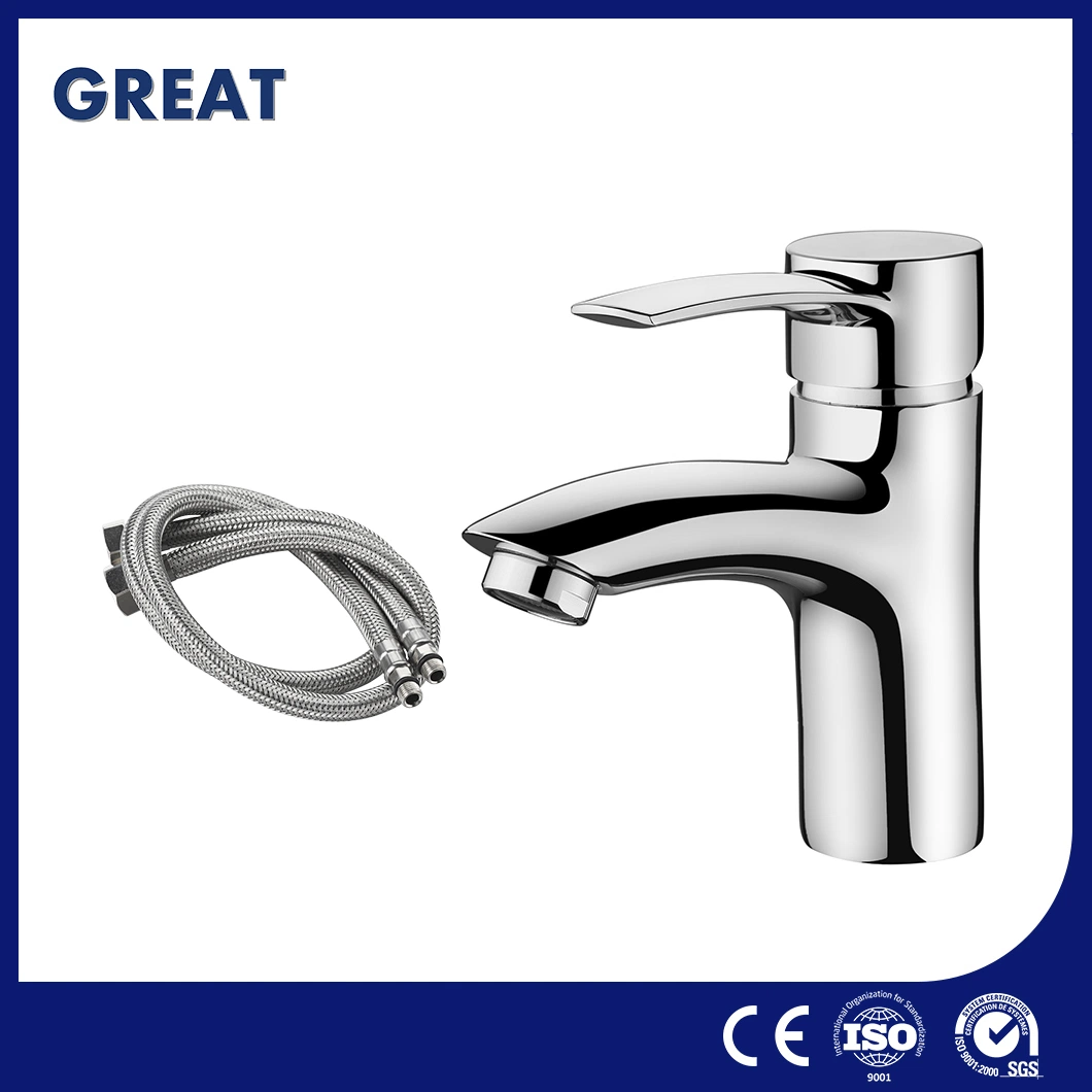 Great Bathroom Faucet with Pop up Drain Factory Good Price Kitchen Sinks Faucets Gl35401A54 Chrome Single Lever Basin Faucet China Glossy Shower Tub Faucet