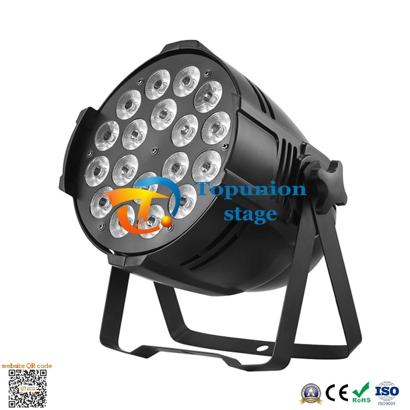 مصابيح LED تكافؤ احترافية 18×8w 4×1 بلاستيك كبير كامل الألوان عرض DJ Shell RGBW+UV Stage