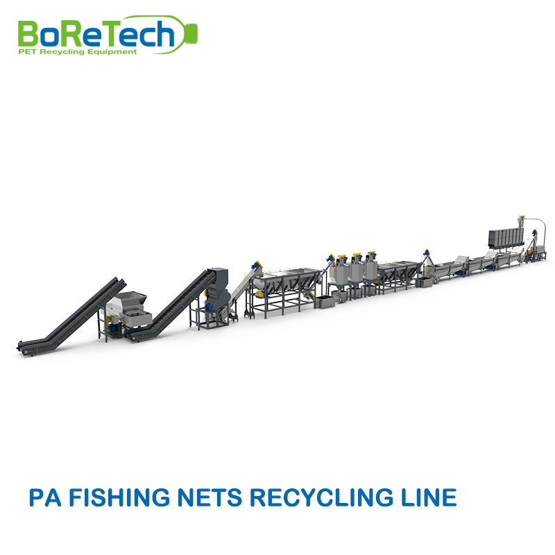 Full Auto Rigid and Flexible Plastics (PA Fishing Nets) Recycling Crushing Line