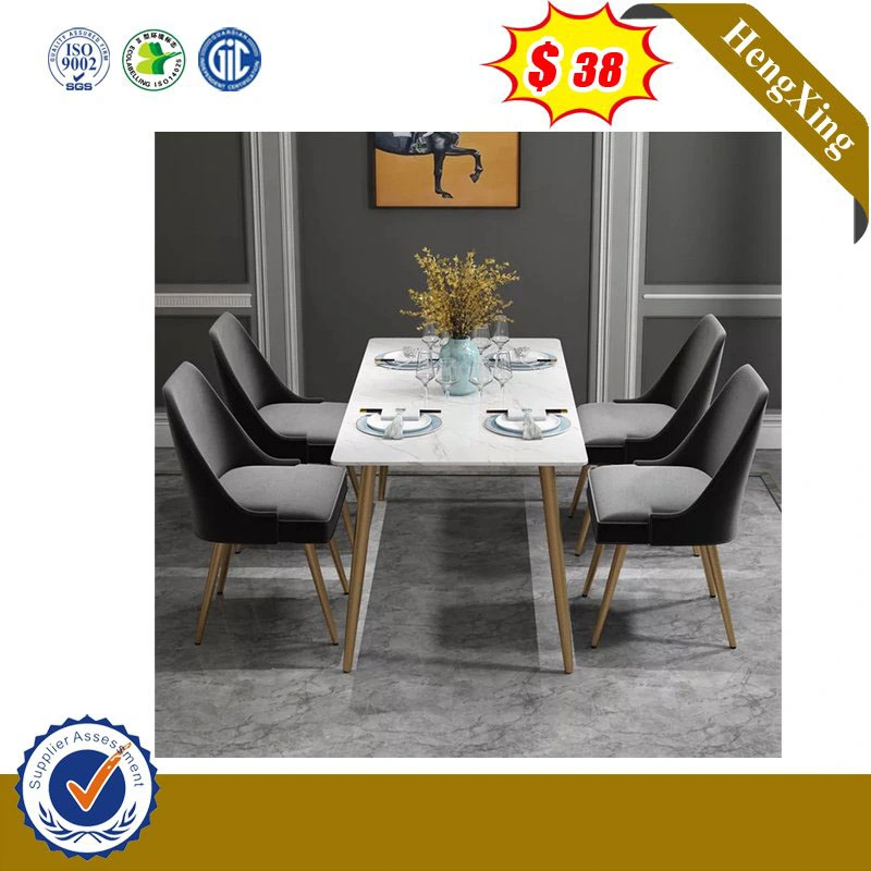 Best Selling New Design Marble Dining Table Set with MDF Wood Bas