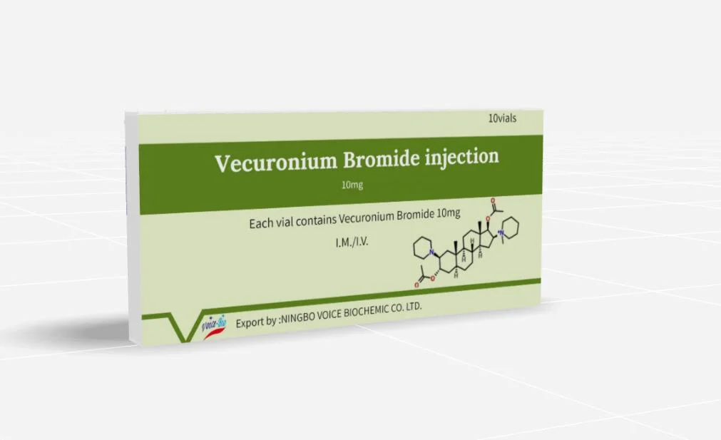 Vente en gros Western Medicine GMP médicament pharmaceutique 10mg 1vial/boîte bromure de Vecuronium Poudre pour injection