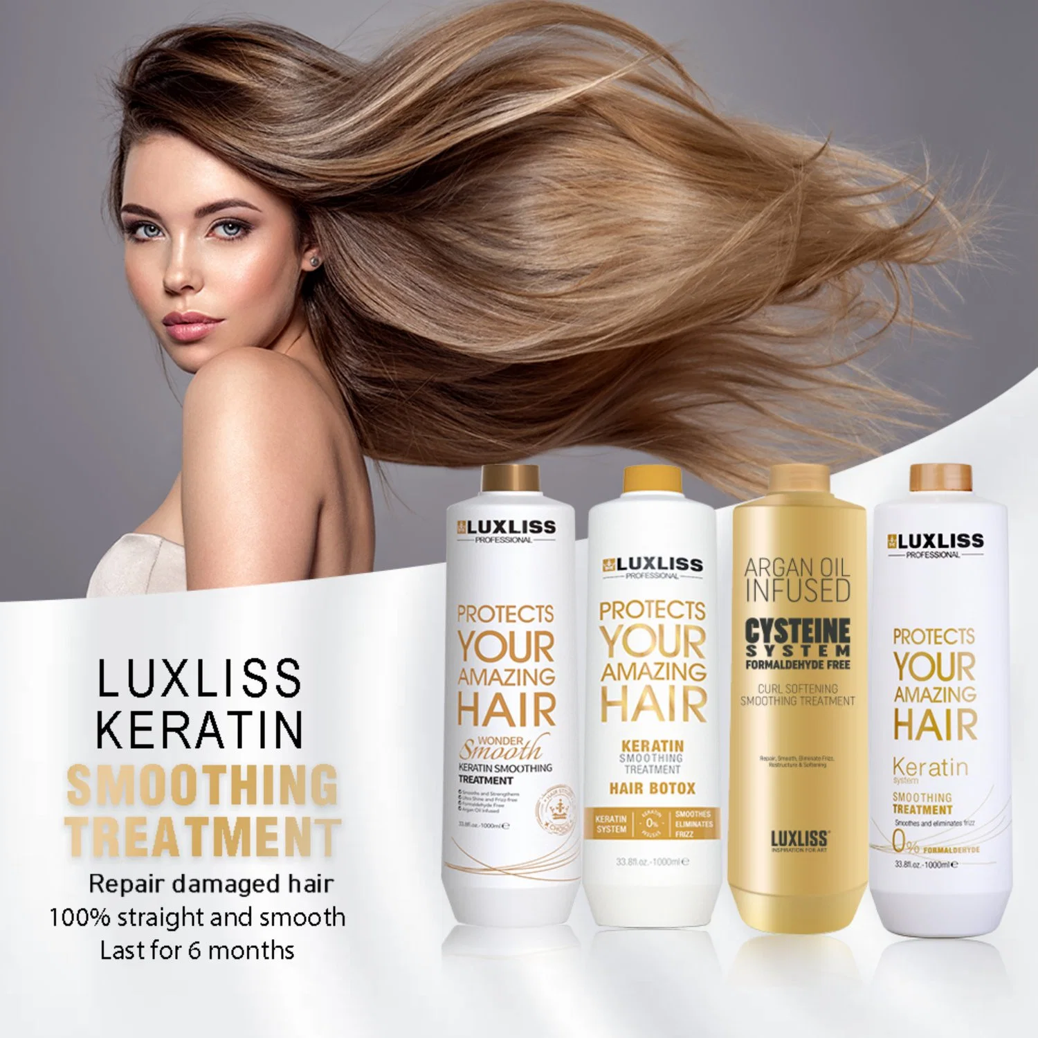 Luxliss 1000ml Professional Formula Proven Amazing Results Brazilian Keratin Hair Treatment