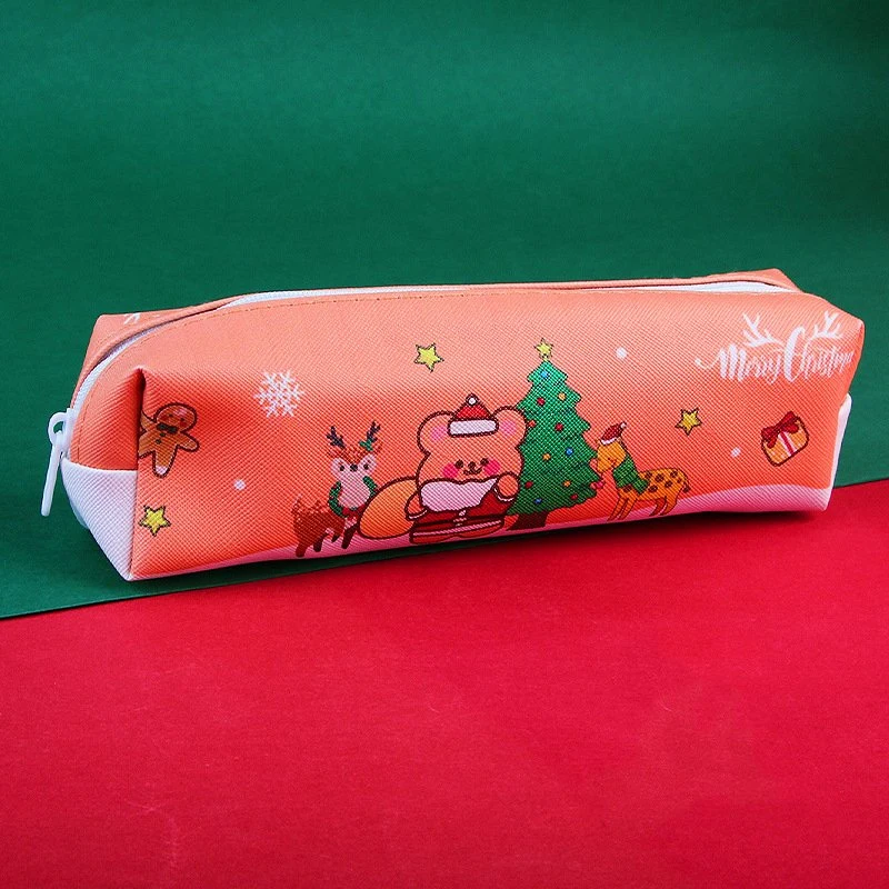 Simples alunos de grande capacidade giros ins Crianças lápis Stationery Bag Saco de Natal para lápis de Natal