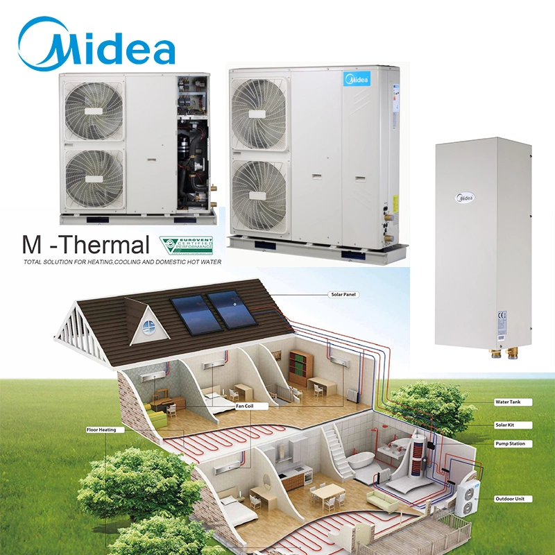 Midea Air Conditioner Mancur Panas 5-16kw SPA Energy Aircon Junkers Hot Water Tank Heater Heating Electric for Shower Kitchen