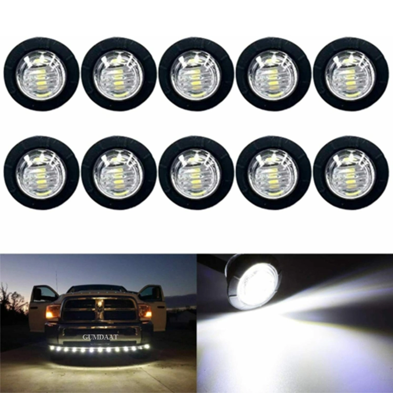 White Side Bulb 12V 24V Car Truck Lorry Round LED Bullet Button Side Mini Marker Lights Lamp