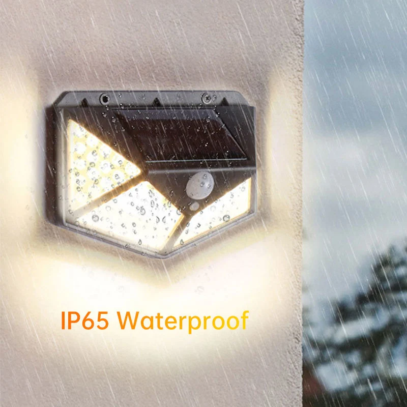 High quality/High cost performance Cheap Price Outdoor Solar Powered Garden Lamp 100 LED Waterproof Motion Sensor Solar Wall Garden Lights