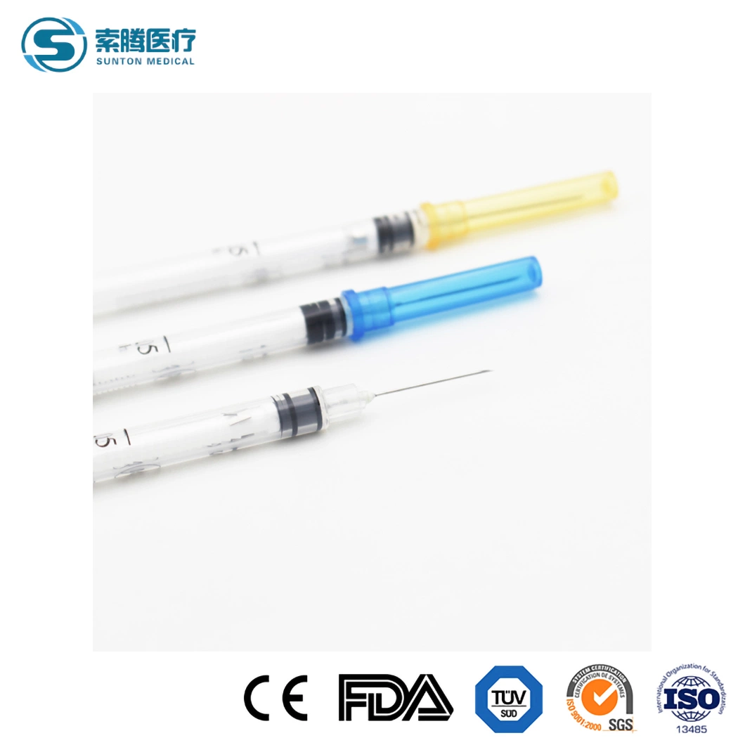 Sunton 30cc Syringe China Insulin Syringe Supplier Safety Needles and Syringes Disposable Plastic Sterile 1ml Luer Lock Syringe/Epidural Syringe with CE