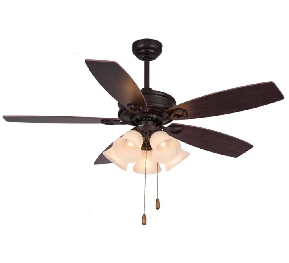 42 "/48" 5 Blades Sperrholz Haushaltsglas Fernbedienung Ventilator Licht