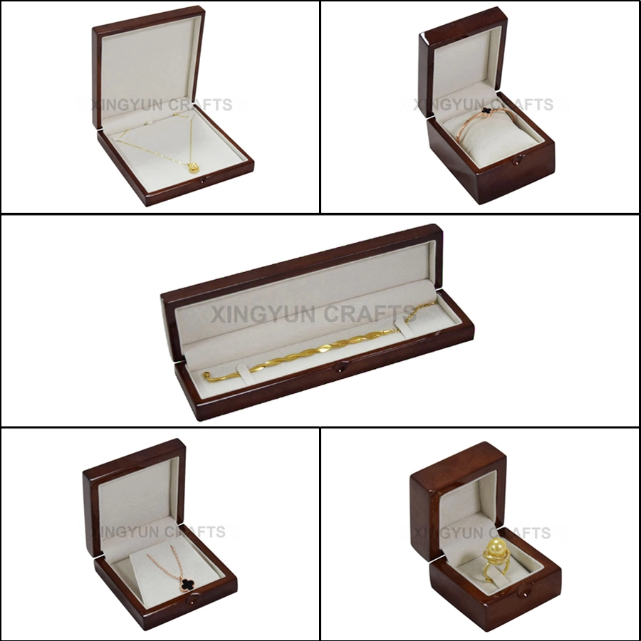 High Quality Customized Luxury Solid Wooden Jewelry Package Box Retro Piano Finsih Ring/Earring/Necklace/Pendant/Bangle/Set/Watch Packaging Gift Box