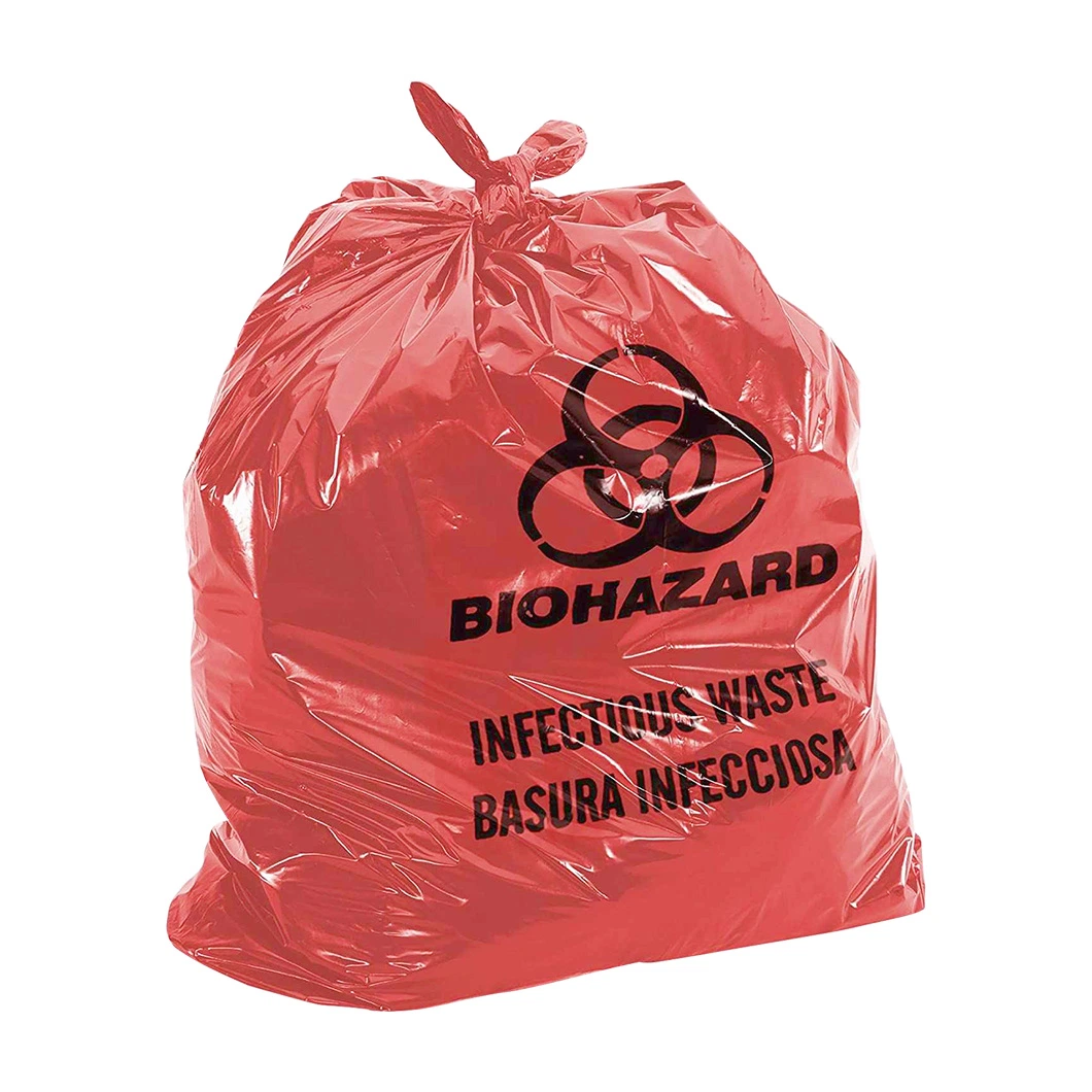 Red LDPE Disposable Plastic Medical Waste Bag for Laboratory