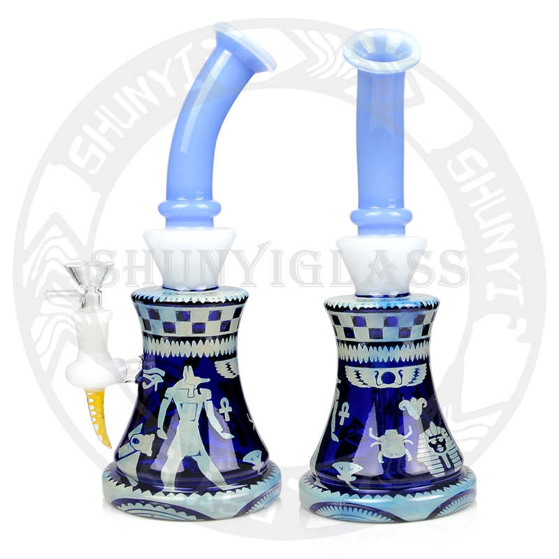 Tabaco Atacadales Cor mista DAB Rig Recycler tubo de água de vidro Plataformas de óleo para tubos para fumadores com construção de esculturas interiores Hookah Shisha Fábrica de vidro