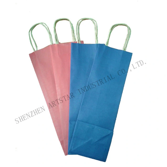 Solid Kraft Paper Bag for Wine Bottle