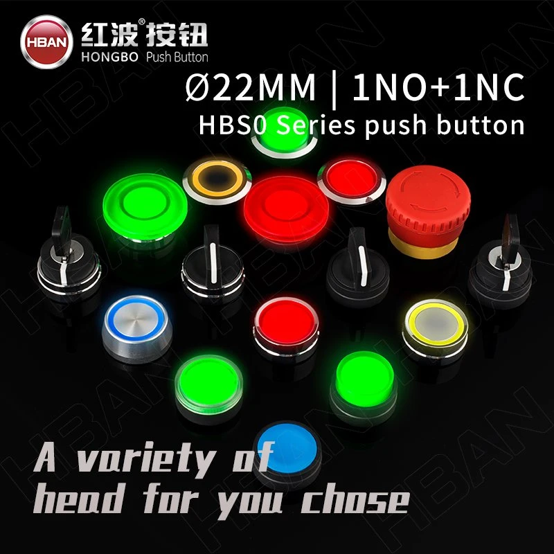 China Manufacturer La38 Sereis 22mm Waterproof IP65 1no1nc Plastic Switch No Nc Push Button