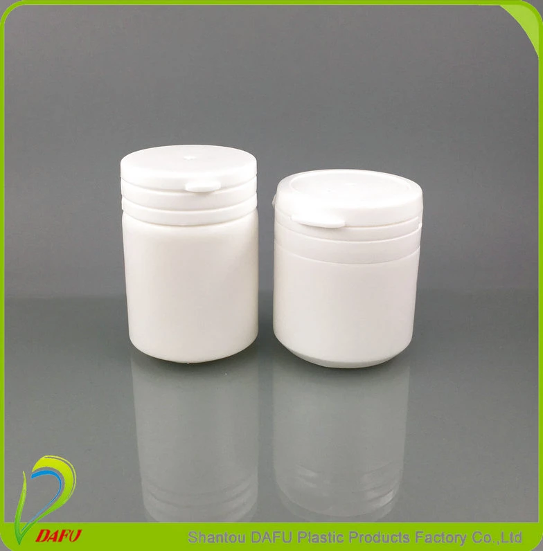 HDPE 70ml Plastic Jar Round Capsule Bottle with Flip Top Cap