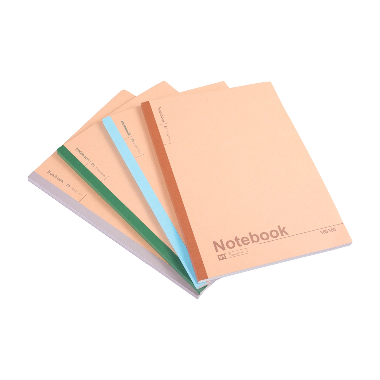Caderno de diário de encadernação sem fios com capa de papel A5 simples e impresso personalizado
