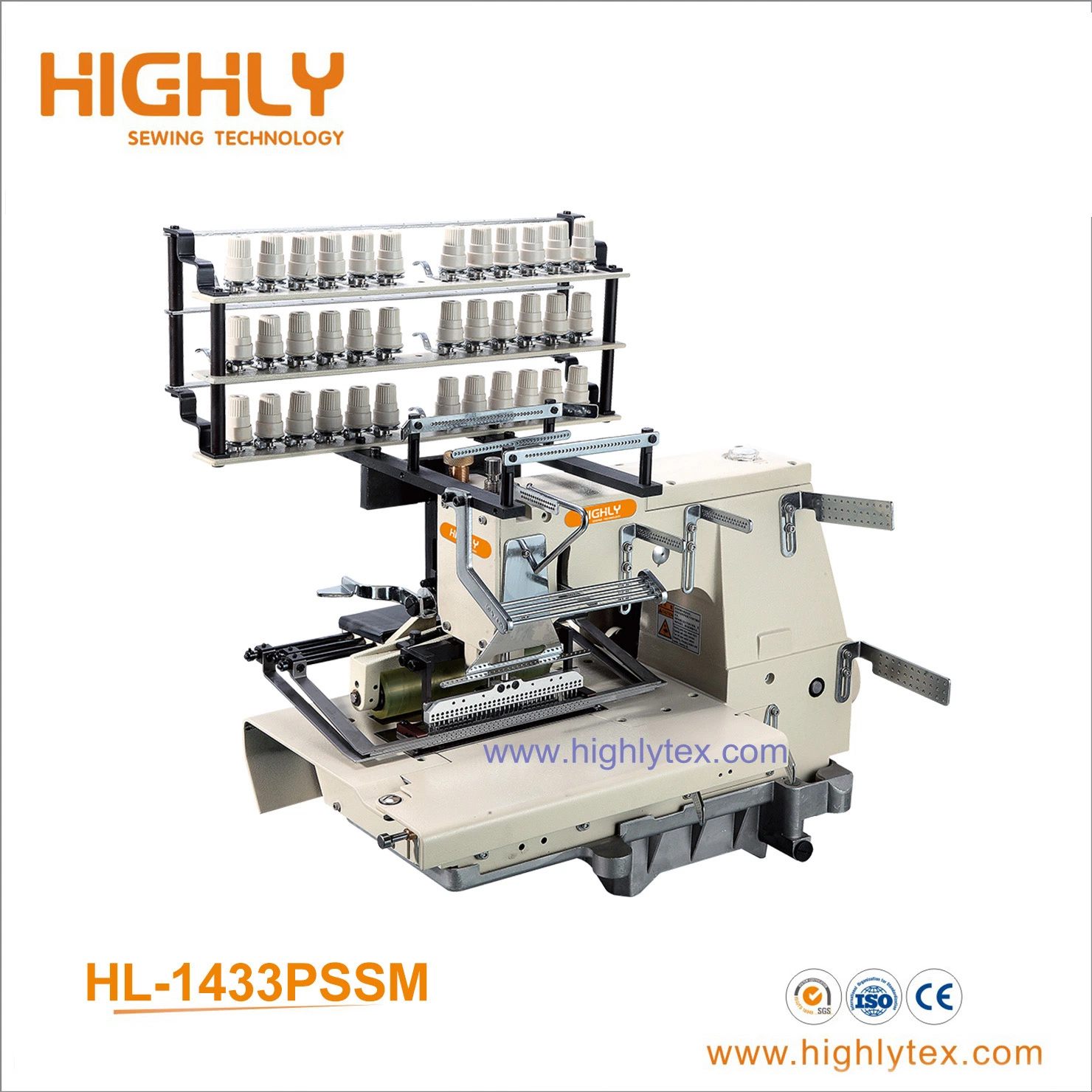 Eight Needle Flat Bed Double Chinastitch Sewing Machine for Attaching Line Tapes