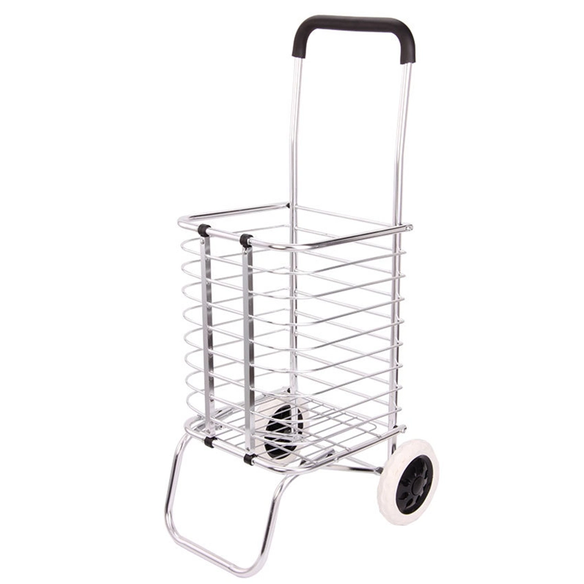 Supermarkt Portable Aluminium Falten Warenkorb Gepäck Warenkorb Hand Push Cart Für Senioren