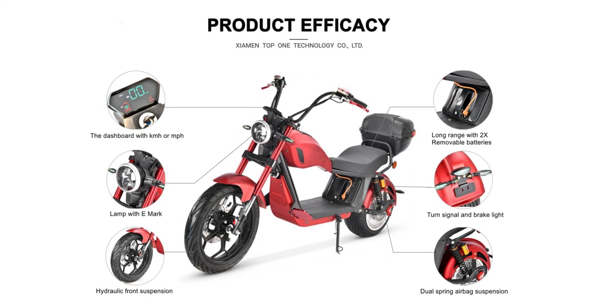 CP-6 Citycoco Fat Tyres Electric Bike EEC Two-Wheeled Electric Scooter 2000W