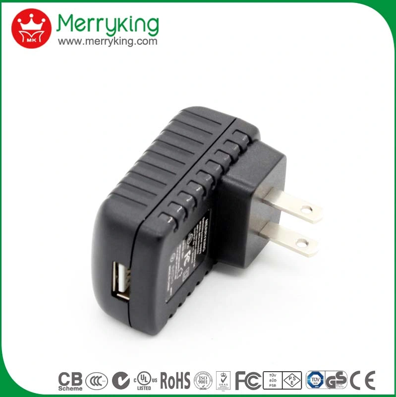 Adaptador de fuente de alimentación Kc Au de cargador de pared USB con enchufe para EE.UU 5V 2A Blanco Negro colores montaje en pared 5V2a Us Plug Cargador USB portátil adaptador de alimentación de CA CC