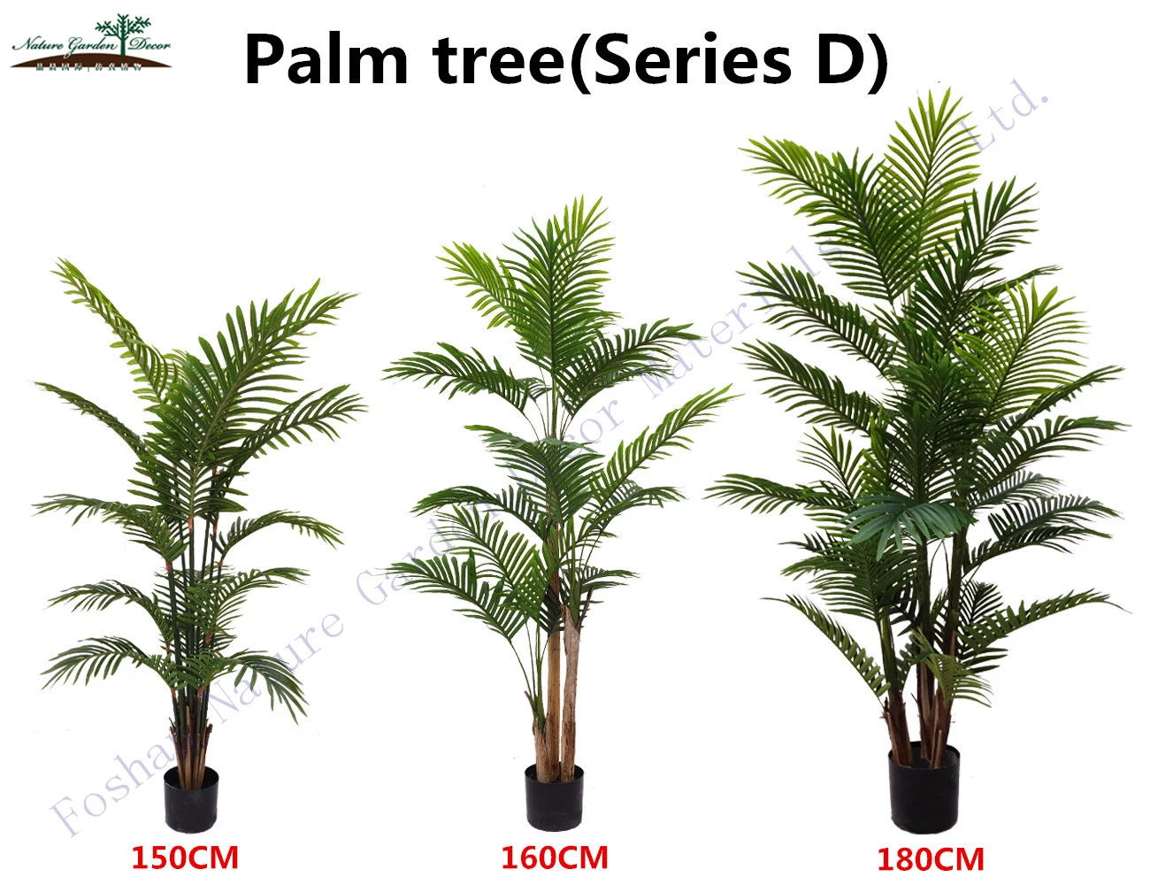 Wholesale/Supplier Indoor Outdoor Decoration Fake Green Plant Plastic Artificial Palm Tree