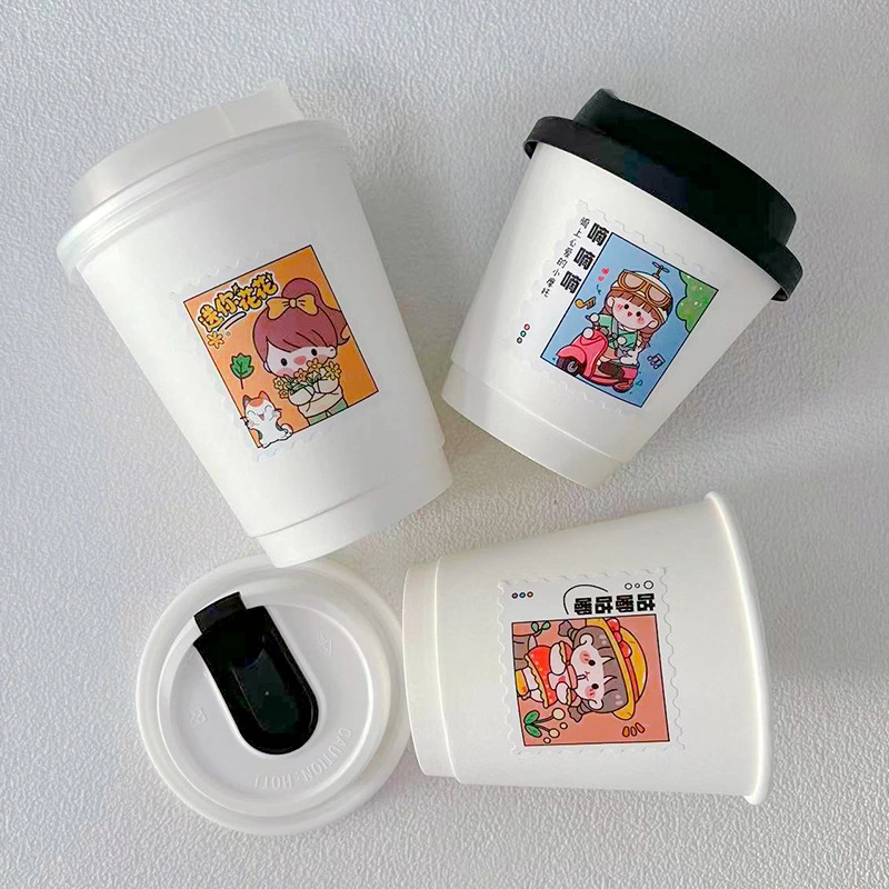 Custom Take Away Disposable Double Wall Hot Cold Drinks Recyclable Coffee Paper Cup