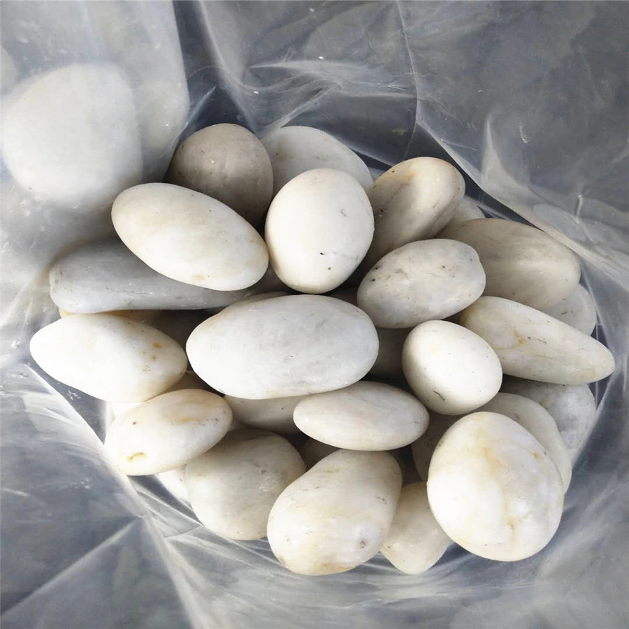 Polished Pebble Stone, Sliced Flat River Stone Pebble Mosaic Tile, White River Rock