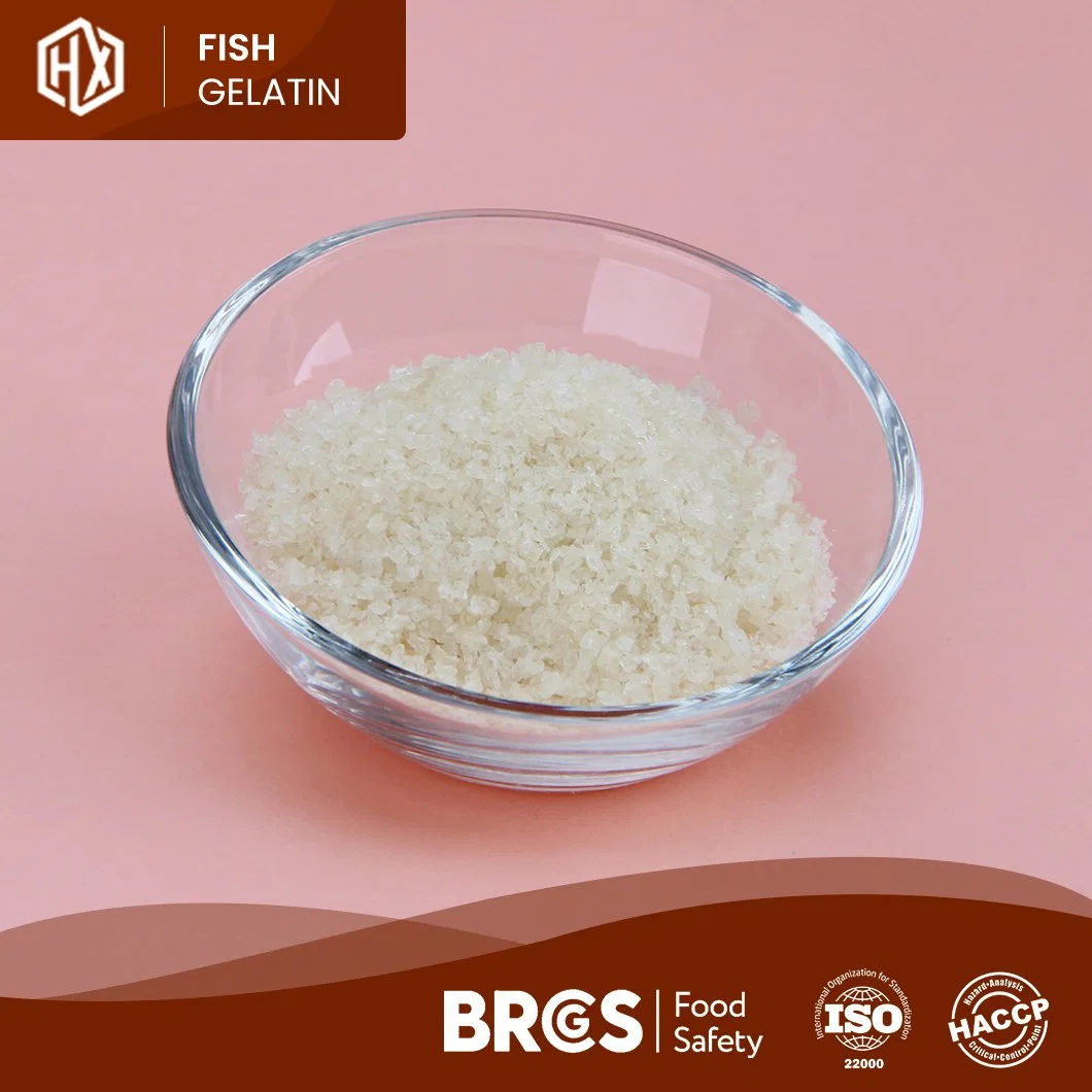 Haoxiang pescado comestible de alta calidad piel Gelatina China Grado alimenticio Bacalao pescado piel Gelatina Fabricación ODM OEM Farmacéutica Cod Piel de pescado Gelatina