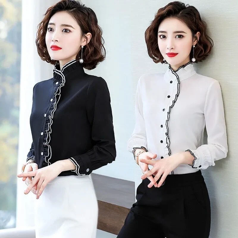 Fashion Korean Style 3couleurs Shirt Women's Business Shirt