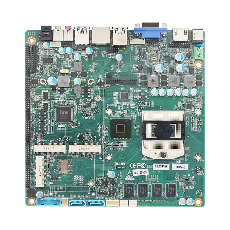 Onboard I3-4000mq CPU 5th Broadwell-H Qm87 6*COM Industrial Mini Itx Motherboard