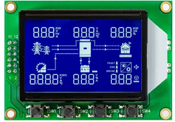 Custom Inverter Power Charging COB LCD Display Htn LCD with White LED Backlight