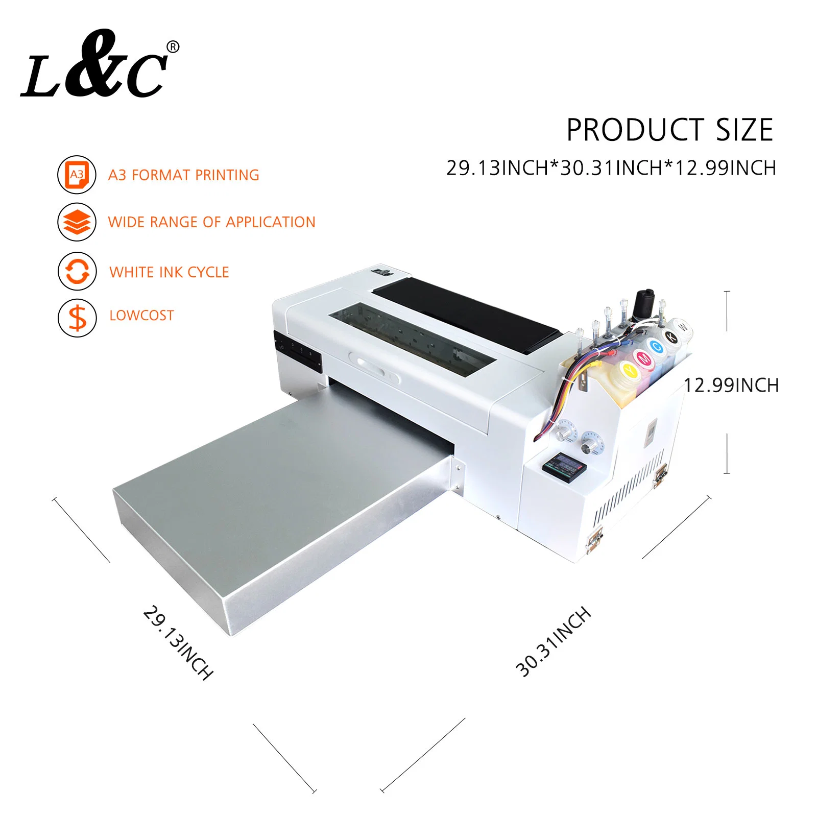 L&amp;C A3 70cm Dtf impressora portátil T-shirt máquina de impressão da impressora Dtf P400 P600 P800 MP2400 Dtf Tinta Branca para a Impressora 1390 1800