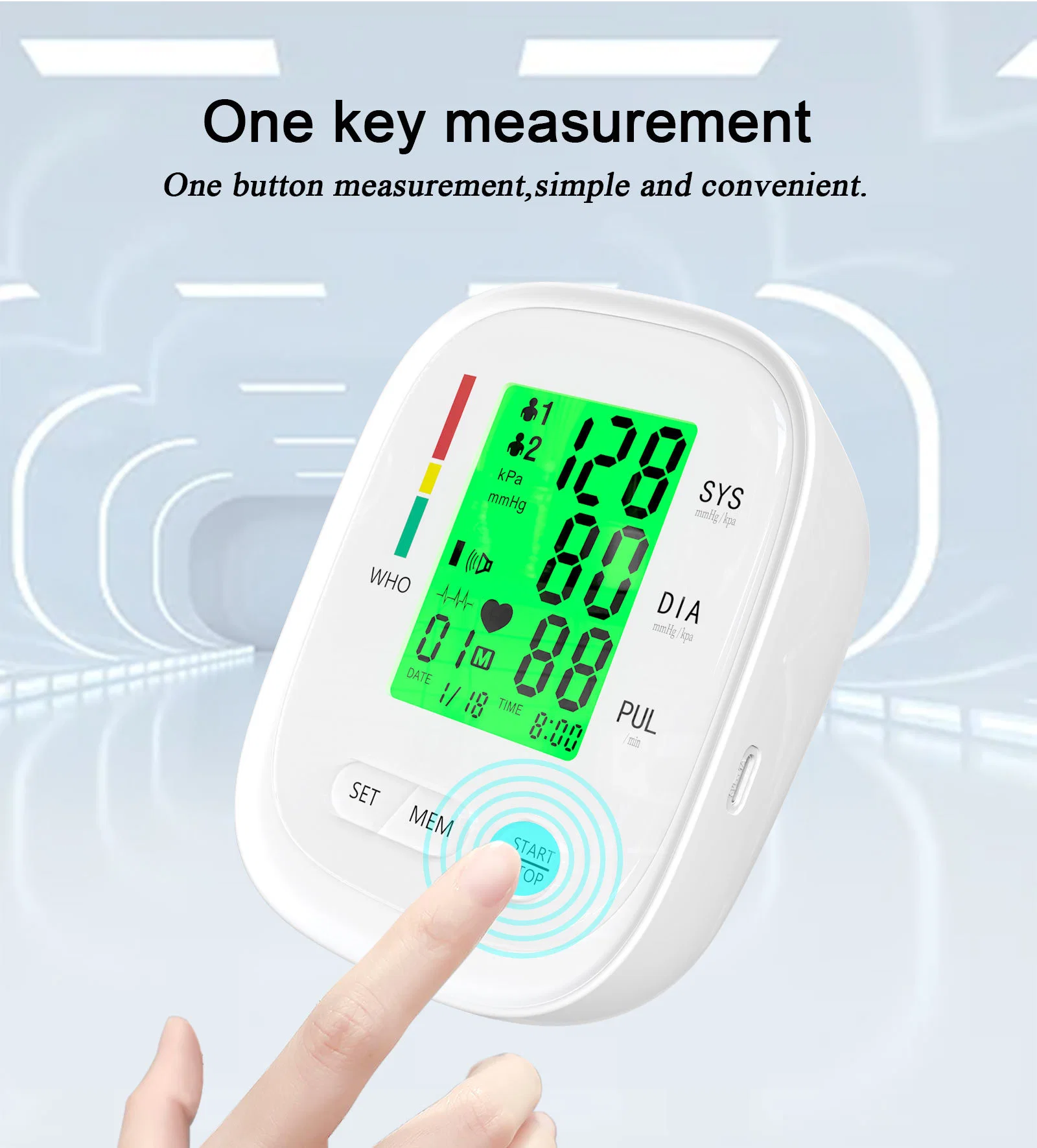 Drucküberwachung Blutdruckmessgerät Sphygmomanometer Tensiometer Blutdruckmessgerät Digitale Obere Blutdruckmesseinrichtung Arm-Blutdruckmessgerät