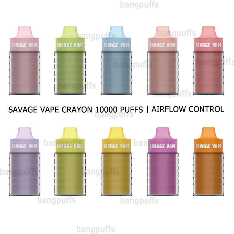 Wholesale/Supplier Direct Sales Savage Crayon 10000 Puffs Disposable/Chargeable Electronic Cigarette 650mAh Rechargeable Battery 25ml Pre-Install Vape Puff 10K