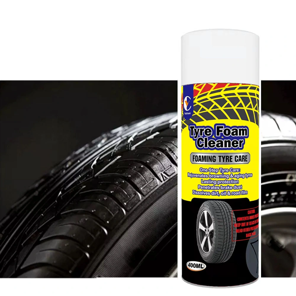 Detaillierung Auto Wasserlos Auto Waschen Reifen Shine Foam Spray