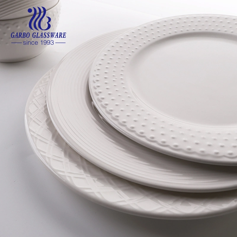 White Ceramic Plate Bowl 12 PCS Porcelain Dinner Set