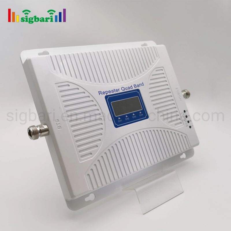 Sigbari Quad Band Repeater GSM Dcs UMTS Lte 2g 3G 4G Mobile Signal Booster Repeater 900 1800 2100 2600 MHz