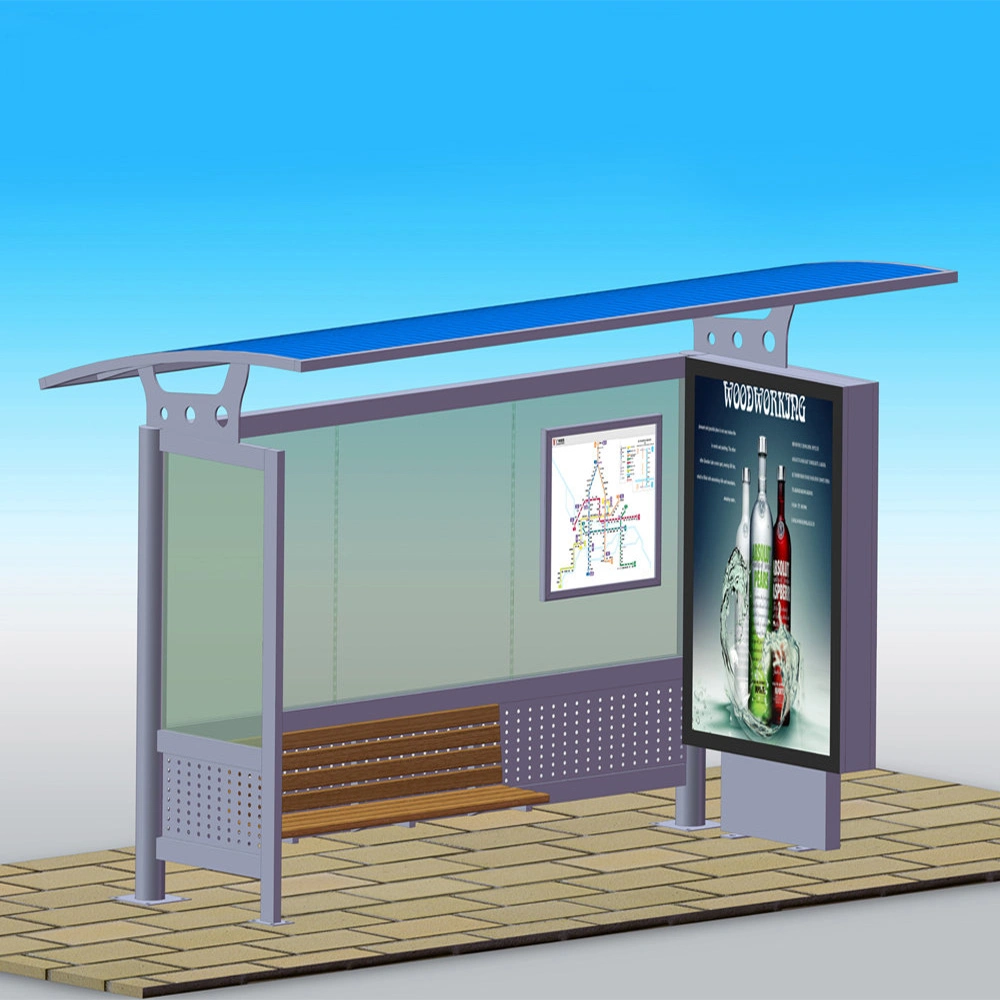 Outdoor Street Furniture Solar Bus Shelter