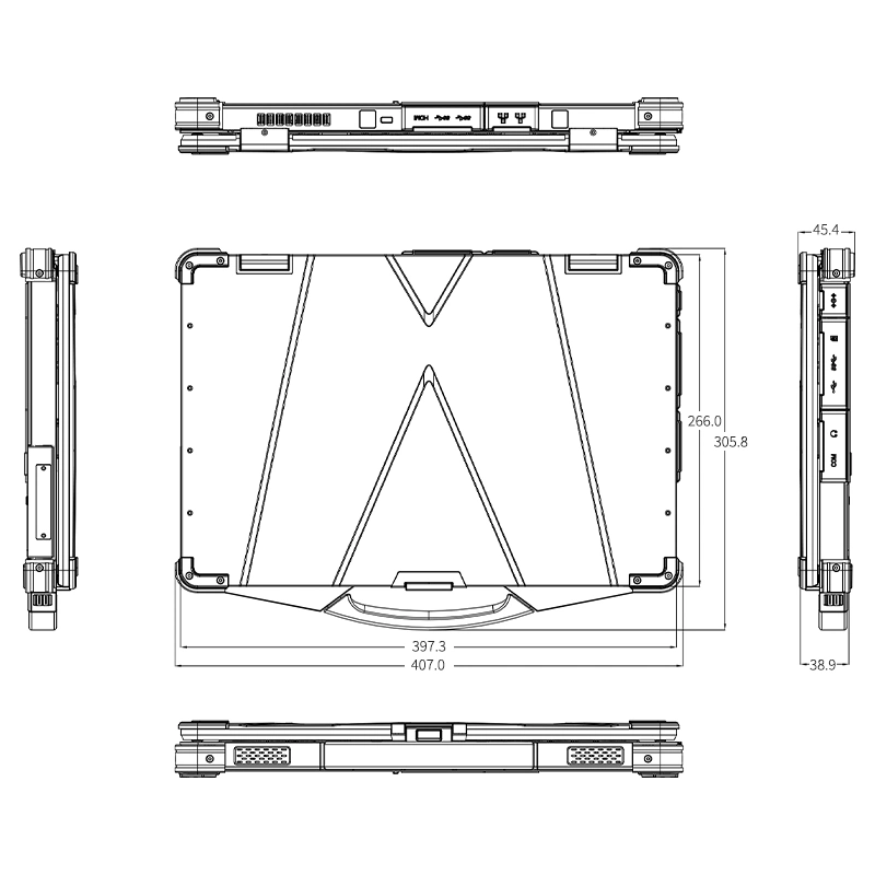 Tablet industrial totalmente portátil notebook resistente 15.6 polegadas à prova de pó e à prova de água 8 g de memória DDR4 256GB portátil robusto