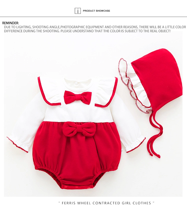 Vermelho/Branco Bebé" S Knit Romper vestuário de malha de Manga Longa