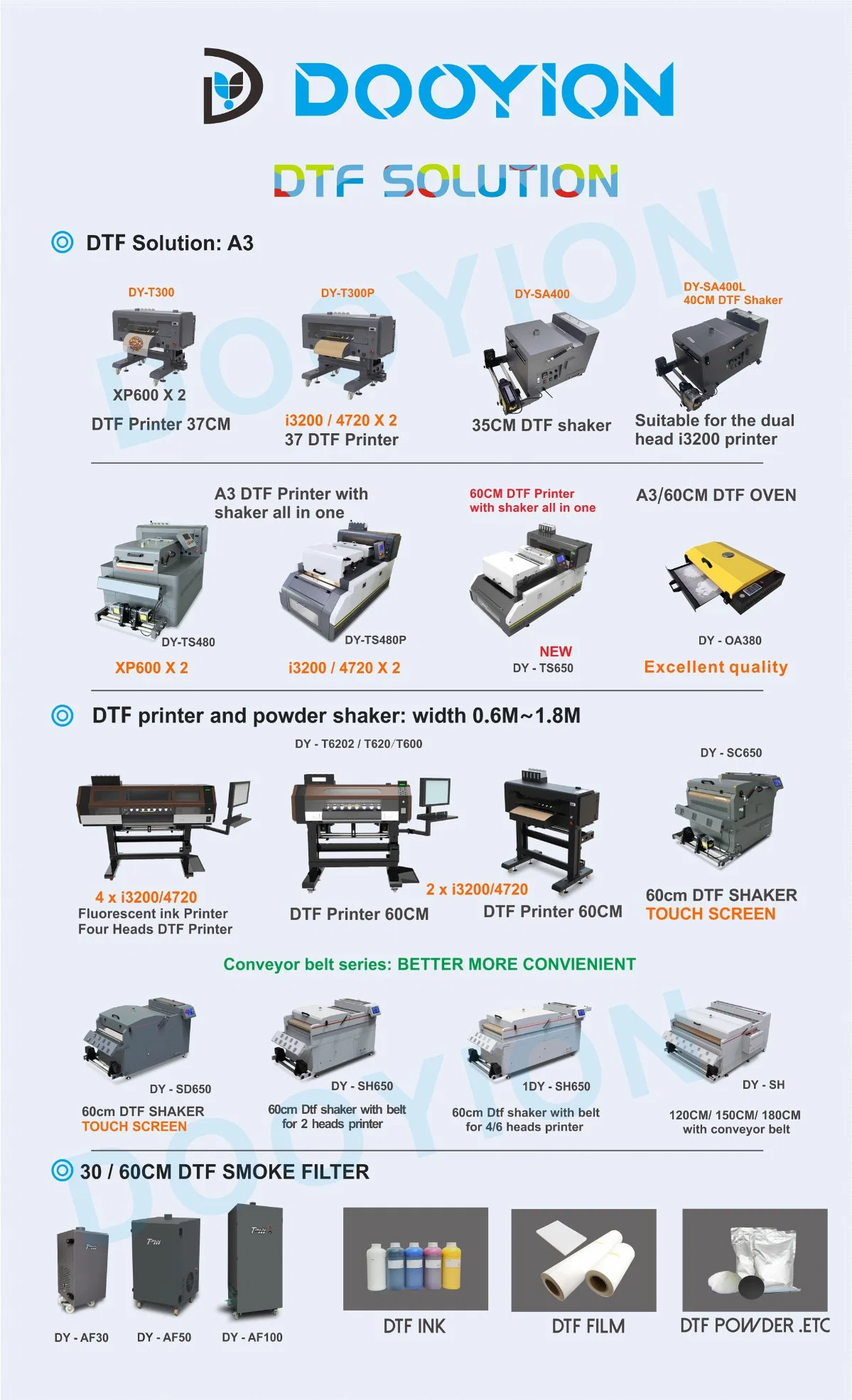 2022 preço de fábrica de venda a quente 60cm DTF impressora Heat Press Máquina de transferência de películas de Animais Máquina de impressão de T-shirts para o agitador de pó