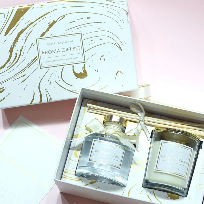 Bougie parfumée en verre de qualité supérieure parfumée biologique et parfumée Coffret cadeau