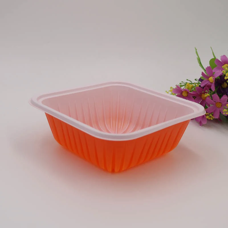 Chinese-Style Disposable Plastic Dinnerware Single-Compartment Burger Box with Lid for Party (dB-004)