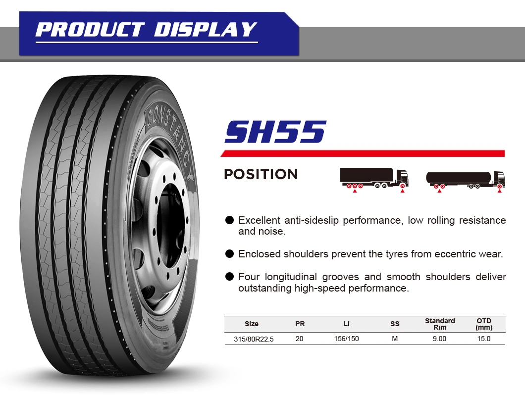 Constancy Brand TBR Tire 315/80r22.5