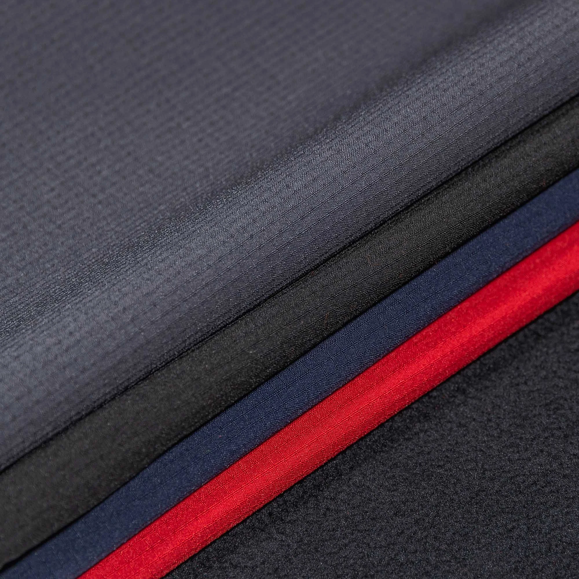 95% Polyester5%Spandex Twin Strip Rip-Stop Bonded TPU with Fleece 3-Layer Laminated Fabric